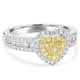 0.51ct Yellow Diamond Rings with 0.7tct Diamond set in 14K Two Tone Gold