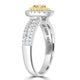 0.29ct Orange Diamond Rings with 0.71tct Diamond set in 14K Two Tone Gold