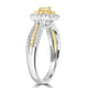 0.21ct Yellow Diamond Rings with 0.46tct Diamond set in 14K Two Tone Gold