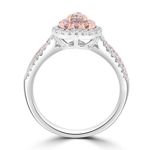 0.22ct Pink Diamond Rings with 0.46tct Diamond set in 14K Two Tone Gold