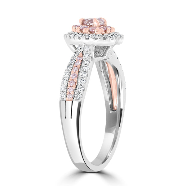 0.22ct Pink Diamond Rings with 0.46tct Diamond set in 14K Two Tone Gold