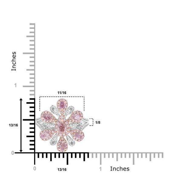 0.94tct Pink Diamond Rings with 0.89tct Diamond set in 14K Two Tone Gold