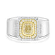 1ct Yellow Diamond Ring with 0.42ct Diamonds set in 14K Two Tone