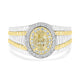 1ct Yellow Diamond Ring with 0.31ct Diamonds set in 14K Two Tone