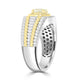 1ct Yellow Diamond Ring with 0.31ct Diamonds set in 14K Two Tone