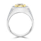 3.01ct Yellow Diamond Ring with 0.69ct Diamonds set in 14K Two Tone