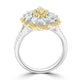 0.3ct Yellow Diamond Rings with 1.44tct Diamond set in 14K Two Tone Gold