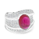 2.58ct Pink Tourmaline Rings with 0.64tct Diamond set in 14K White Gold