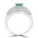 1.21ct Emerald Ring with 1.46tct Diamonds set in Platinum 900