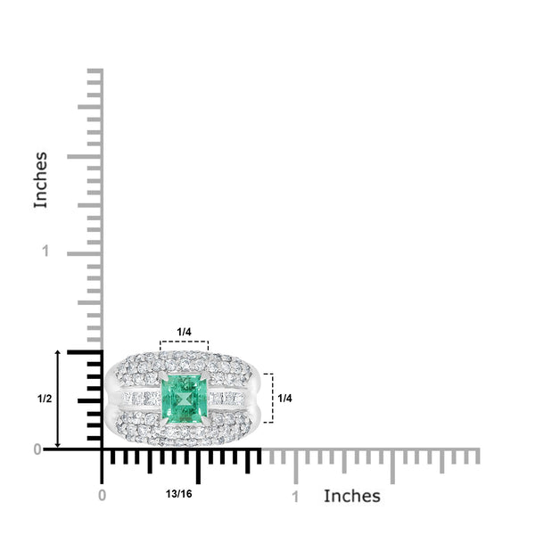 1.21ct Emerald Ring with 1.46tct Diamonds set in Platinum 900