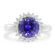 3.1ct Tanzanite Rings with 0.32tct Diamond set in 14K White Gold