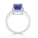 2.30ct Tanzanite ring with 0.19tct diamonds set in 14K white gold