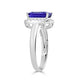 2.30ct Tanzanite ring with 0.19tct diamonds set in 14K white gold