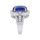 7.24Ct Tanzanite And 0.86Tct Diamond Set 14Kt White Gold Trident Band