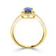 0.99ct SApphire Ring with 0.34tct Diamonds set in 14K Yellow Gold