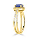 0.99ct SApphire Ring with 0.34tct Diamonds set in 14K Yellow Gold