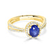 0.99ct SApphire Ring with 0.34tct Diamonds set in 14K Yellow Gold