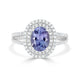 1.57 Tanzanite Rings with 0.35tct Diamond set in 14K White Gold