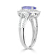 1.57 Tanzanite Rings with 0.35tct Diamond set in 14K White Gold