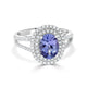 1.57 Tanzanite Rings with 0.35tct Diamond set in 14K White Gold