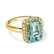 3.31ct Aquamarine ring with 0.32tct diamonds set in 14K yellow gold