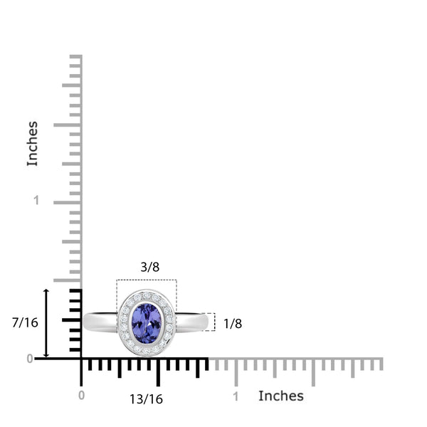 0.77ct Tanzanite Rings  with 0.15tct diamonds set in 14kt white gold