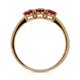 Past Present Future 1.48Tct Ruby Set In 14Kt Yellow Gold Band