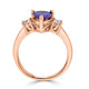 2.14ct Tanzanite ring with 0.30tct diamonds set in 14K rose gold