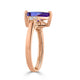 2.14ct Tanzanite ring with 0.30tct diamonds set in 14K rose gold