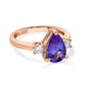 2.14ct Tanzanite ring with 0.30tct diamonds set in 14K rose gold