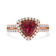 1.44ct Tourmaline ring with 0.49tct diamonds set in 14kt rose gold