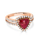 1.44ct Tourmaline ring with 0.49tct diamonds set in 14kt rose gold