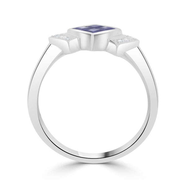 0.5 Sapphire Rings with 0.05tct Diamond set in 14K White Gold