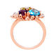 2tct Multi gemstones Rings with 0.18tct diamonds set in 14K rose gold