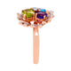 2tct Multi gemstones Rings with 0.18tct diamonds set in 14K rose gold