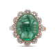 Princess Diana Halo 8.38Ct Emerald Oval And 0.44Tct Diamond 14Kt Yellow Gold Ring