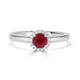 0.57Ct Ruby Ring With 0.09Tct Diamonds Set In 14K White Gold