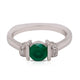 0.64Ct Emerald Ring With 0.14Tct Diamonds In 14K White Gold