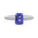 1.87ct Tanzanite ring with 0.14tct diamonds set in 14kt white gold