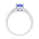 1.87ct Tanzanite ring with 0.14tct diamonds set in 14kt white gold