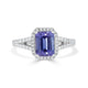 1.70ct Tanzanite Ring With 0.41tct Diamonds Set In 14K White Gold