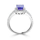 1.70ct Tanzanite Ring With 0.41tct Diamonds Set In 14K White Gold