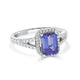 1.70ct Tanzanite Ring With 0.41tct Diamonds Set In 14K White Gold