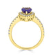 1.27ct Tanzanite ring with 0.43tct diamonds set in 14K yellow gold