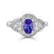 1.11ct Tanzanite ring with 0.35tct diamonds set in 14K white gold