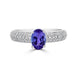 1.13ct Tanzanite ring with 0.50tct diamonds set in 14K white gold