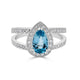 1.12ct Aquamarine ring with 0.42tct diamonds set in 14K white gold