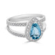 1.12ct Aquamarine ring with 0.42tct diamonds set in 14K white gold