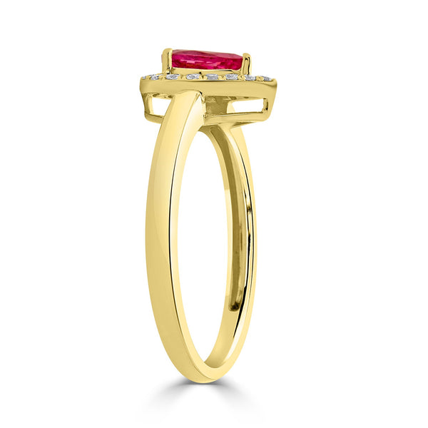 0.50ct Spinel ring with 0.14tct diamonds set in 14K yellow gold