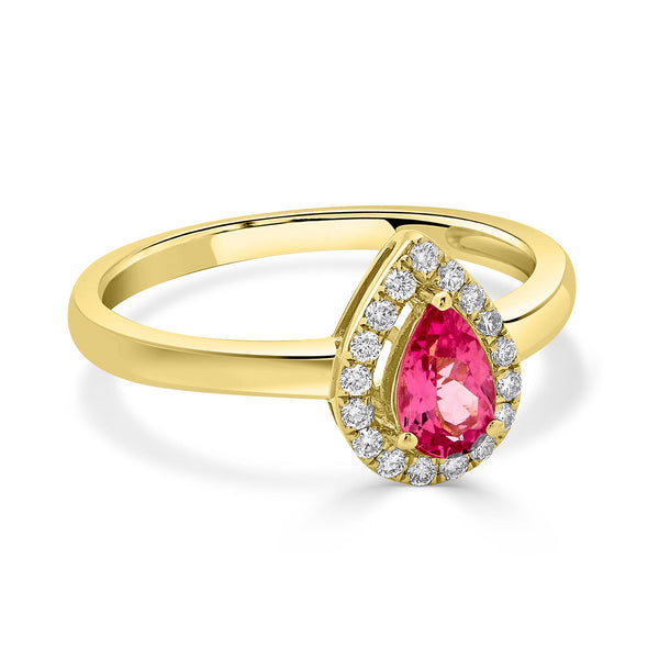 0.50ct Spinel ring with 0.14tct diamonds set in 14K yellow gold